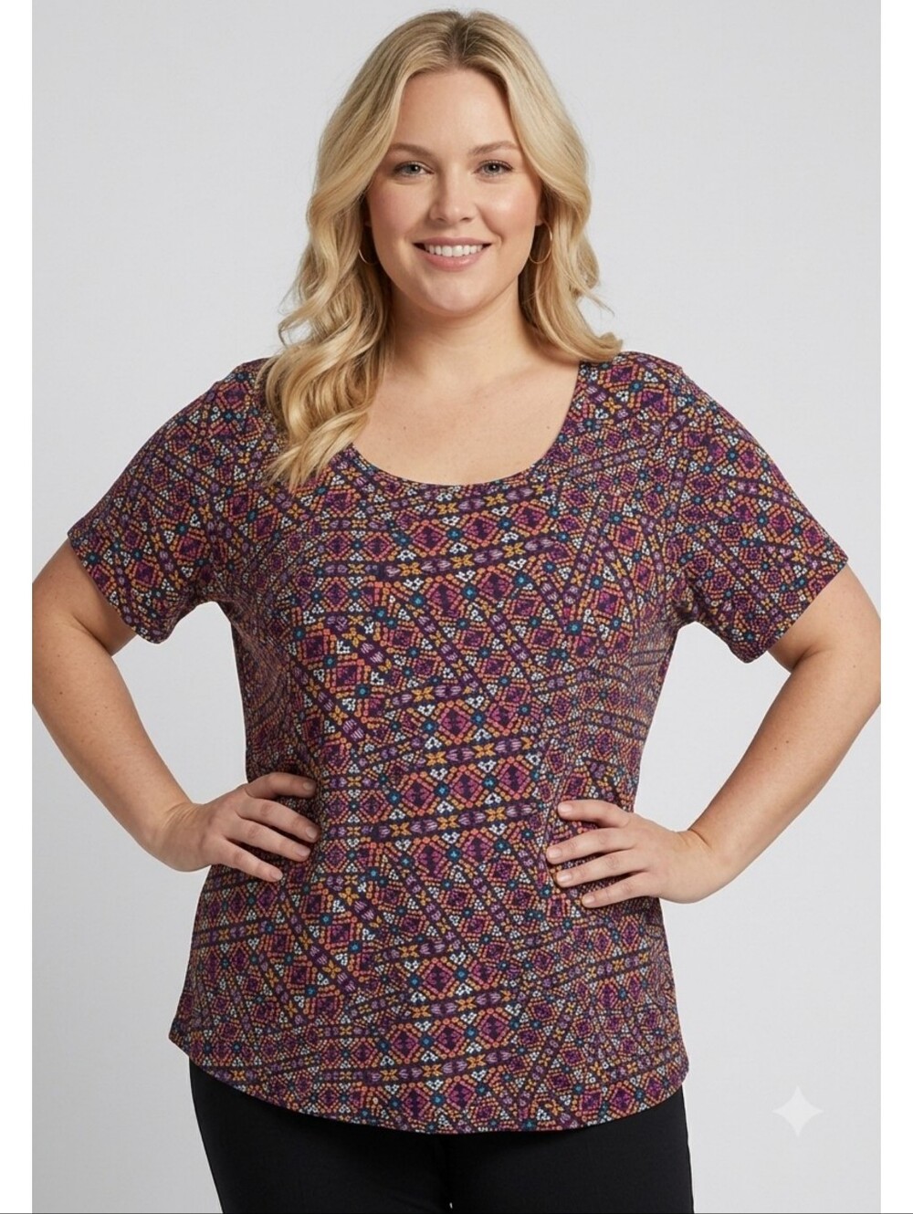 LuLaRoe Geometric Print Tee Multicolor Size 3X